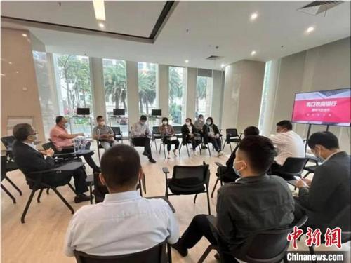 中國僑網(wǎng)海南省小微企業(yè)貸款服務中心為海南省投資協(xié)會企業(yè)提供貸款產品咨詢服務?!『D鲜⌒∥⑵髽I(yè)貸款服務中心供圖