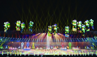 80個飛到空中的ii是昨晚閉幕式的亮點之一