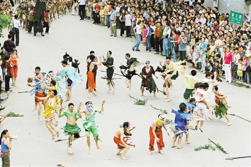 中國僑網(wǎng)丁家大儺舞。 璧山區(qū)委宣傳部供圖