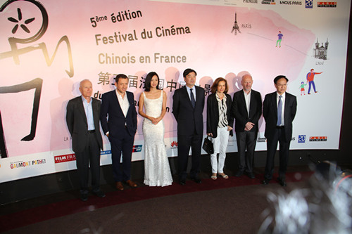 中國僑網(wǎng)翟雋大使等嘉賓出席電影節(jié)開幕式。(法國《歐洲時(shí)報(bào)》/黃冠杰 攝)