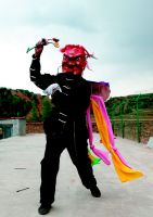 中國僑網(wǎng)韓富林表演愛社儺舞。(李春澤 攝)