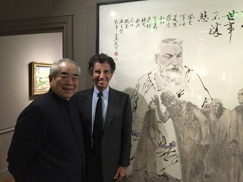 范曾與雅克·朗。(圖片來源:歐洲時報)