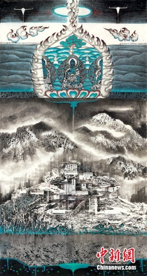 新西蘭華人畫(huà)家丹增·謝朱參展作品