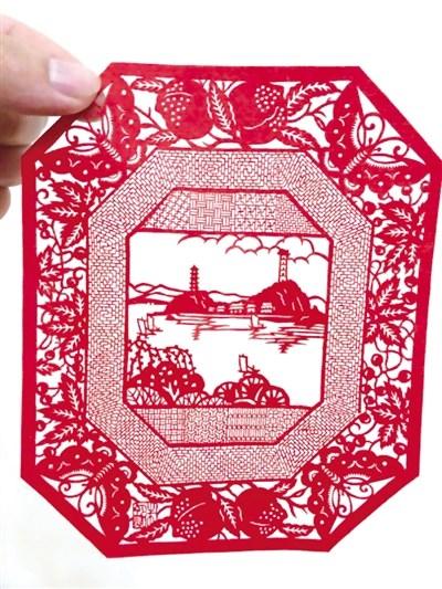 中國僑網(wǎng)朱銘的刻紙作品。