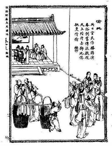 中國僑網(wǎng)清《詳注聊齋志異圖詠》之《偷桃》插圖