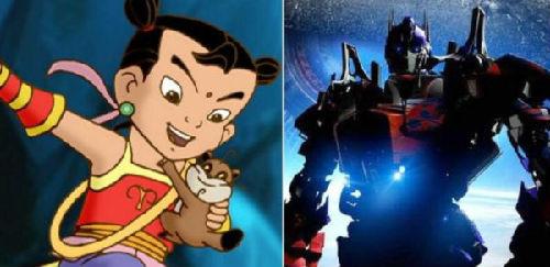 中國僑網(wǎng)資料圖片:哪吒與變形金剛(圖片來源:香港《南華早報(bào)》網(wǎng)站)