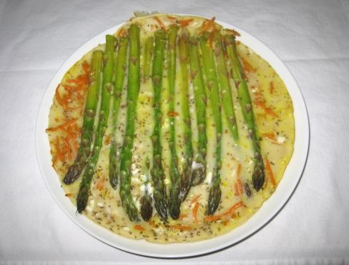 中國僑網蘆筍胡蘿卜煎餅。(美國《世界日報》)